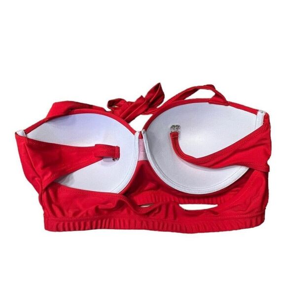 Halter Bikini Top XXXL Women’s Plus Red Bikini Top 38DD - Picture 3 of 7